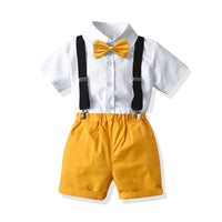 Load image into Gallery viewer, 2 Pieces Set Baby Kid Boys Birthday Party Bow Shirts And Solid Color Rompers Wholesale 21110910
