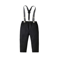Load image into Gallery viewer, 2 Pieces Set Baby Kid Boys Dressy Solid Color Shirts And Striped Jumpsuits Wholesale 211109105

