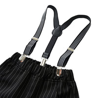 Load image into Gallery viewer, 2 Pieces Set Baby Kid Boys Dressy Solid Color Shirts And Striped Jumpsuits Wholesale 211109105
