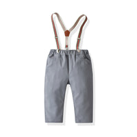 Load image into Gallery viewer, 2 Pieces Set Baby Kid Boys Dressy Striped Shirts And Solid Color Jumpsuits Wholesale 211109109
