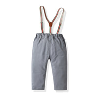 Load image into Gallery viewer, 2 Pieces Set Baby Kid Boys Dressy Striped Shirts And Solid Color Jumpsuits Wholesale 211109109
