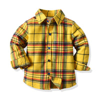 Load image into Gallery viewer, 2 Pieces Set Baby Kid Boys Dressy Checked Shirts And Solid Color Pants Wholesale 211109114
