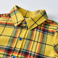 Load image into Gallery viewer, 2 Pieces Set Baby Kid Boys Dressy Checked Shirts And Solid Color Pants Wholesale 211109114
