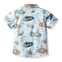 Load image into Gallery viewer, 2 Pieces Set Baby Kid Boys Animals Cartoon Print Shirts And Solid Color Rompers Wholesale 211109119
