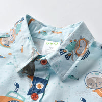 Load image into Gallery viewer, 2 Pieces Set Baby Kid Boys Animals Cartoon Print Shirts And Solid Color Rompers Wholesale 211109119
