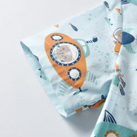 Load image into Gallery viewer, 2 Pieces Set Baby Kid Boys Animals Cartoon Print Shirts And Solid Color Rompers Wholesale 211109119
