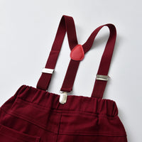 Load image into Gallery viewer, 2 Pieces Set Baby Kid Boys Birthday Party Checked Bow Shirts And Solid Color Jumpsuits Wholesale 211109122
