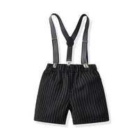 Load image into Gallery viewer, 2 Pieces Set Baby Kid Boys Dressy Solid Color Shirts And Striped Rompers Wholesale 211109126

