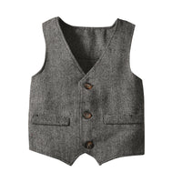 Load image into Gallery viewer, 3 Pieces Set Baby Kid Boys Birthday Party Striped Bow Shirts Solid Color Vests Waistcoats And Rompers Wholesale 211109128
