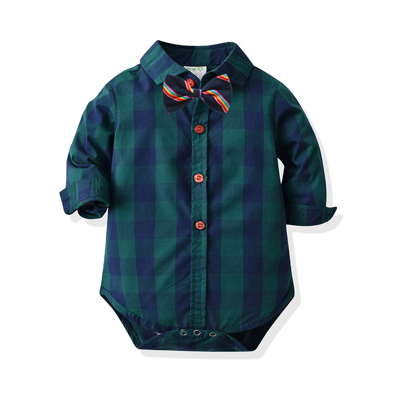 Baby Boys Rainbow Checked Rompers Others Accessories Wholesale 211109133