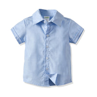 Load image into Gallery viewer, 2 Pieces Set Baby Kid Boys Dressy Solid Color Bow Shirts And Rompers Wholesale 211109136
