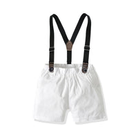 Load image into Gallery viewer, 2 Pieces Set Baby Kid Boys Dressy Solid Color Bow Shirts And Rompers Wholesale 211109136
