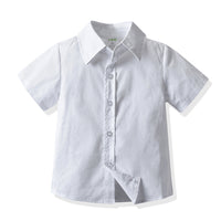 Load image into Gallery viewer, 2 Pieces Set Baby Kid Boys Dressy Solid Color Bow Shirts And Color-blocking Rompers Wholesale 211109139
