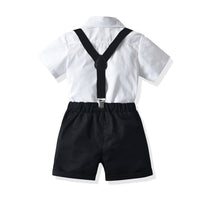 Load image into Gallery viewer, 2 Pieces Set Baby Kid Boys Dressy Solid Color Bow Shirts And Color-blocking Rompers Wholesale 211109139
