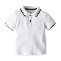 Load image into Gallery viewer, 2 Pieces Set Baby Kid Boys Dressy Striped Bow Polo Shirts And Solid Color Rompers Wholesale 211109140
