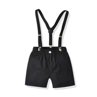 Load image into Gallery viewer, 2 Pieces Set Baby Kid Boys Dressy Striped Bow Polo Shirts And Solid Color Rompers Wholesale 211109140
