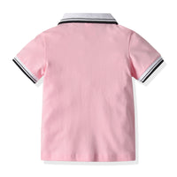 Load image into Gallery viewer, 2 Pieces Set Baby Kid Boys Dressy Striped Bow Polo Shirts And Solid Color Rompers Wholesale 211109140
