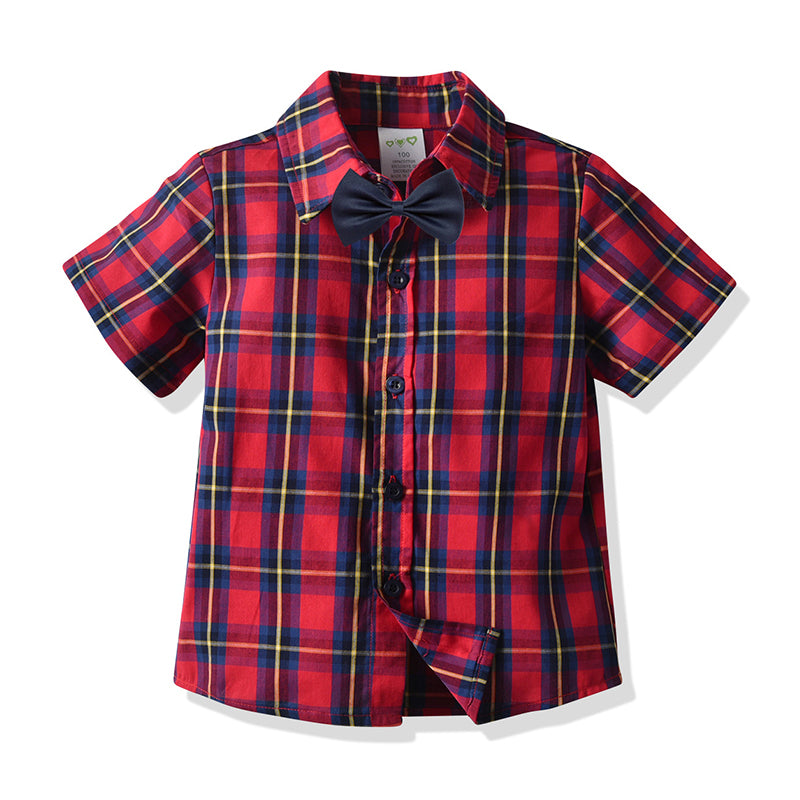 Baby Kid Boys Checked Bow Shirts Others Accessories Wholesale 211109152