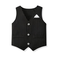 Load image into Gallery viewer, 3 Pieces Set Baby Boys Birthday Party Bow Rompers Striped Vests Waistcoats And Solid Color Jumpsuits Wholesale 211109156
