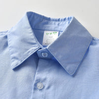 Load image into Gallery viewer, 2 Pieces Set Baby Kid Boys Birthday Party Bow Embroidered Shirts And Solid Color Rompers Wholesale 211109162
