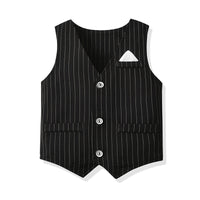Load image into Gallery viewer, 3 Pieces Set Baby Kid Boys Birthday Party Solid Color Bow Shirts Striped Vests Waistcoats And Jumpsuits Wholesale 211109171
