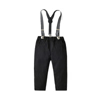 Load image into Gallery viewer, 3 Pieces Set Baby Kid Boys Birthday Party Solid Color Bow Shirts Striped Vests Waistcoats And Jumpsuits Wholesale 211109171
