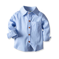 Load image into Gallery viewer, 2 Pieces Set Baby Kid Boys Birthday Party Striped Bow Shirts And Solid Color Pants Wholesale 211109188
