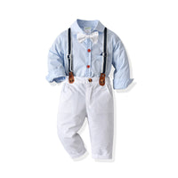 Load image into Gallery viewer, 2 Pieces Set Baby Boys Birthday Party Bow Rompers And Solid Color Jumpsuits Wholesale 211109193
