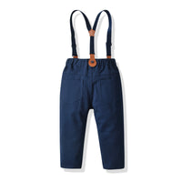 Load image into Gallery viewer, 2 Pieces Set Baby Kid Boys Birthday Party Checked Bow Shirts And Solid Color Jumpsuits Wholesale 211109198
