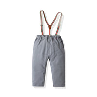 Load image into Gallery viewer, 2 Pieces Set Baby Kid Boys Birthday Party Striped Shirts And Solid Color Jumpsuits Wholesale 211109200
