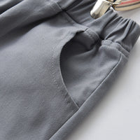 Load image into Gallery viewer, 2 Pieces Set Baby Kid Boys Birthday Party Striped Shirts And Solid Color Jumpsuits Wholesale 211109200
