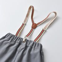 Load image into Gallery viewer, 2 Pieces Set Baby Kid Boys Birthday Party Striped Shirts And Solid Color Jumpsuits Wholesale 211109200
