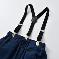 Load image into Gallery viewer, 2 Pieces Set Baby Kid Boys Birthday Party Bow Shirts And Solid Color Jumpsuits Wholesale 211109208
