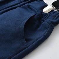 Load image into Gallery viewer, 2 Pieces Set Baby Kid Boys Birthday Party Bow Shirts And Solid Color Jumpsuits Wholesale 211109208
