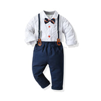 Load image into Gallery viewer, 2 Pieces Set Baby Boys Birthday Party Bow Rompers And Solid Color Jumpsuits Wholesale 21110921
