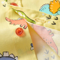 Load image into Gallery viewer, 2 Pieces Set Baby Kid Boys Birthday Party Dinosaur Bow Print Shirts And Solid Color Rompers Wholesale 211109211
