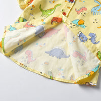 Load image into Gallery viewer, 2 Pieces Set Baby Kid Boys Birthday Party Dinosaur Bow Print Shirts And Solid Color Rompers Wholesale 211109211
