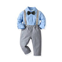 Load image into Gallery viewer, 2 Pieces Set Baby Kid Boys Birthday Party Solid Color Bow Shirts And Jumpsuits Wholesale 211109212
