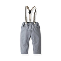 Load image into Gallery viewer, 2 Pieces Set Baby Kid Boys Birthday Party Solid Color Bow Shirts And Jumpsuits Wholesale 211109212
