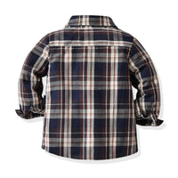 Load image into Gallery viewer, 2 Pieces Set Baby Kid Boys Birthday Party Checked Bow Shirts And Solid Color Jumpsuits Wholesale 211109213
