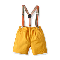 Load image into Gallery viewer, 2 Pieces Set Baby Kid Boys Birthday Party Solid Color Bow Shirts And Rompers Wholesale 211109214
