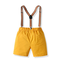 Load image into Gallery viewer, 2 Pieces Set Baby Kid Boys Birthday Party Solid Color Bow Shirts And Rompers Wholesale 211109214
