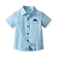 Load image into Gallery viewer, 2 Pieces Set Baby Kid Boys Birthday Party Solid Color Bow Shirts And Rompers Wholesale 211109216
