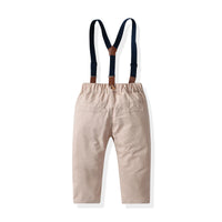 Load image into Gallery viewer, 2 Pieces Set Baby Kid Boys Birthday Party Checked Bow Shirts And Solid Color Jumpsuits Wholesale 211109220
