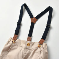 Load image into Gallery viewer, 2 Pieces Set Baby Kid Boys Birthday Party Checked Bow Shirts And Solid Color Jumpsuits Wholesale 211109220
