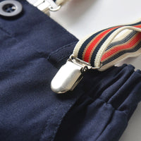 Load image into Gallery viewer, 2 Pieces Set Baby Kid Boys Birthday Party Bow Shirts And Solid Color Rompers Wholesale 211109221
