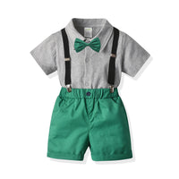 Load image into Gallery viewer, 2 Pieces Set Baby Kid Boys Birthday Party Bow Shirts And Solid Color Rompers Wholesale 211109223
