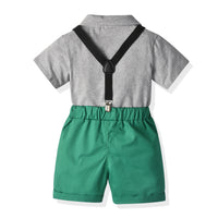 Load image into Gallery viewer, 2 Pieces Set Baby Kid Boys Birthday Party Bow Shirts And Solid Color Rompers Wholesale 211109223
