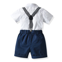 Load image into Gallery viewer, 2 Pieces Set Baby Kid Boys Birthday Party Bow Shirts And Solid Color Rompers Wholesale 211109225

