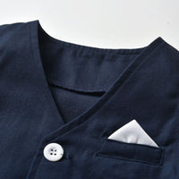 Load image into Gallery viewer, 3 Pieces Set Baby Kid Boys Dressy Birthday Party Striped Bow Shirts Solid Color Vests Waistcoats And Pants Wholesale 211109240
